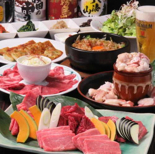 Various Japanese black beef yakiniku courses