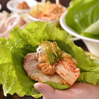 [Yakiniku Center Hidden Specialty★] All-you-can-eat thick-sliced samgyeopsal! ≪11 items in total≫ 3,000 yen including pancakes, desserts, etc.