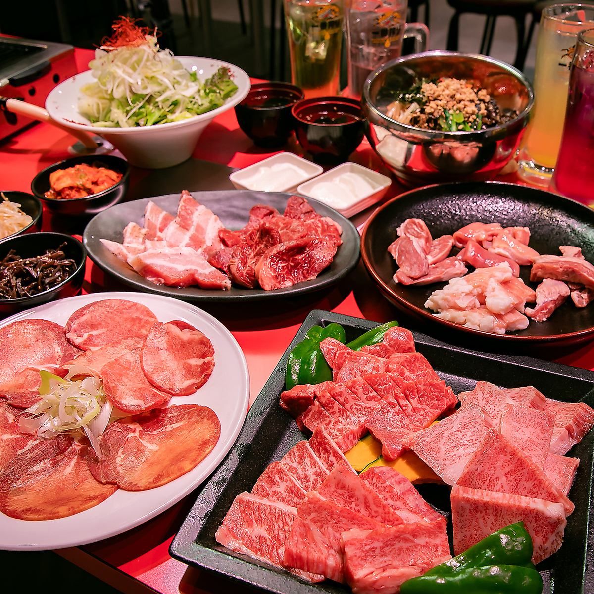 厚切りサムギョプサル食べ放題3000円★チヂミ・デザート等全11品