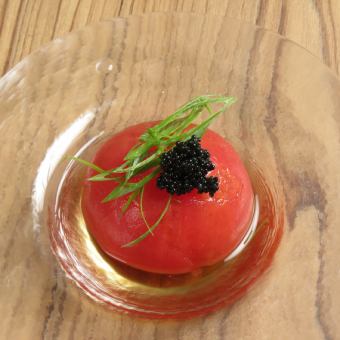 白だしで味わう丸ごと冷やしトマト