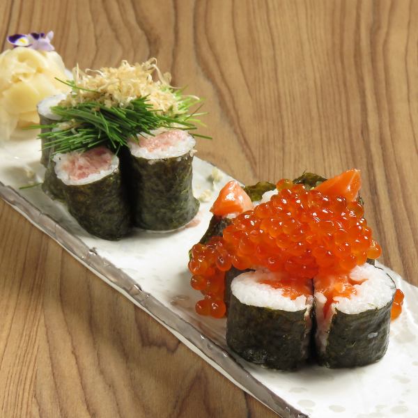 新鮮な刺身や旬の魚介を贅沢に使用した「あて寿司」