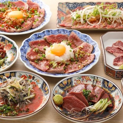 ブランドより質を追求した「一頭買い」。鮮度抜群の肉前菜や肉寿司で、肉本来の美味しさをお届け。