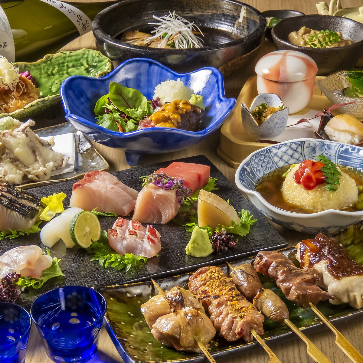 店主お任せの季節料理とお酒を囲み、心ゆくまでご堪能ください♪