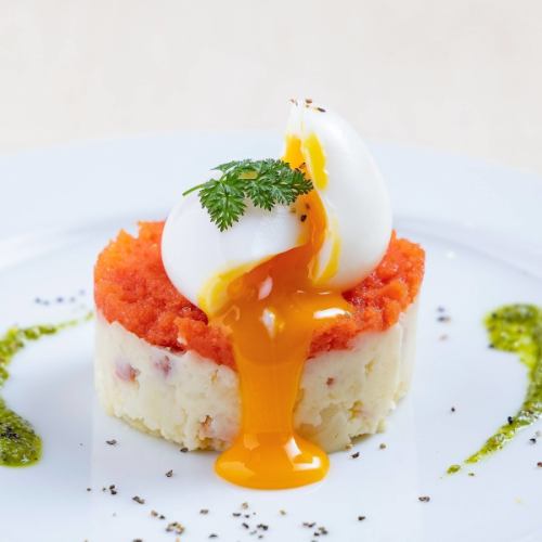 半熟卵とめんたいこのポテトサラダ