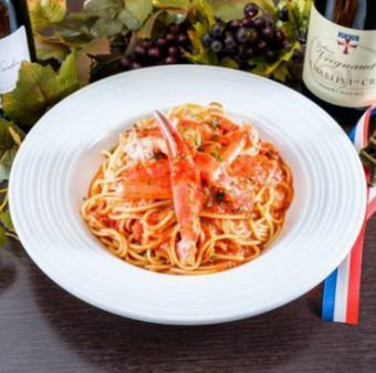 ●Nageant crabe sauce a base de tomates Linguine