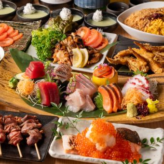 1/4~★自慢の手羽先唐揚げなど鶏尽くしコース【4500コース】7品+2H飲み放題付!【忘年会】