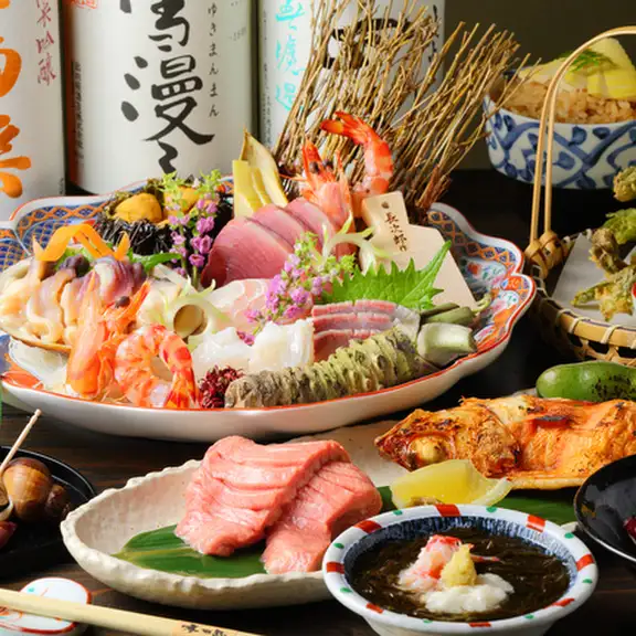 【鮪尽くし】希少部位ほほ肉やマグロ寿司など全8品！『鮪楽-ぎょらく-コース』3時間飲み放題付 4,480円！