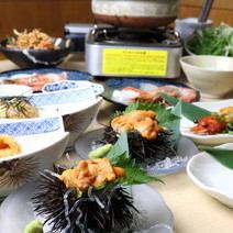 Sea urchin shabu-shabu, wrapped sea urchin and fresh fish steamed, etc. ◆ [10,450 yen course (9 items in total)] ◆