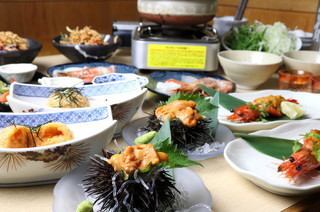 Sea urchin shabu-shabu, wrapped sea urchin and fresh fish steamed, etc. ◆ [10,450 yen course (9 items in total)] ◆