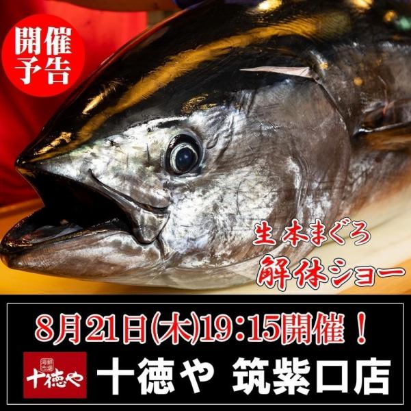 迫力満点！8/21(木)19:15～スタート・まぐろ解体ショー！