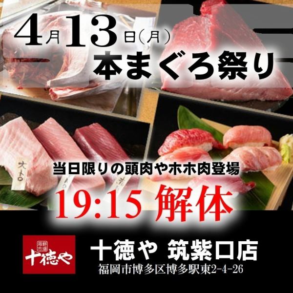 迫力満点!4/13(月)19:15~スタート・まぐろ解体ショー!