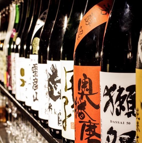 A number of famous sake selected by the liquor