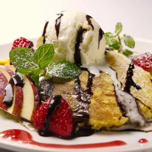 リコッタチーズを使った自家製パンケーキ 