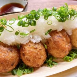 Takoyaki with ponzu and grated daikon radish