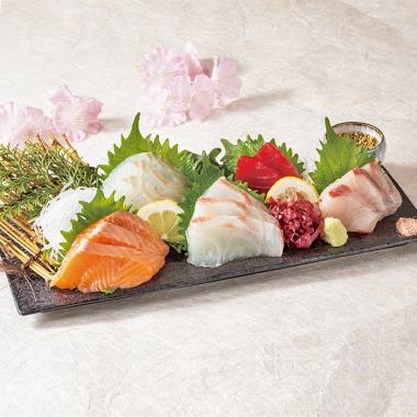 Assortment of 5 types of Hanano Mai sashimi (3 pieces)