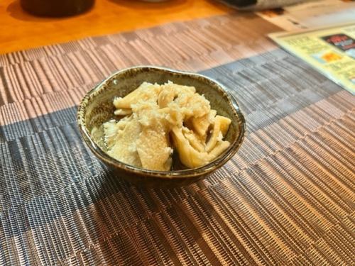 Wasabi soy sauce marinated yam