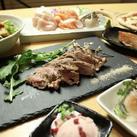 隠味人気メニューの縞ホッケの燻製焼きも付いた大満足コース！