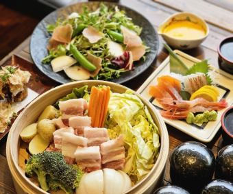 [Luxury course] 8 dishes including 3 carefully selected sashimi, rice pot with firefly squid and burdock, etc. 2 hours all-you-can-drink 7,000 yen → 6,500 yen