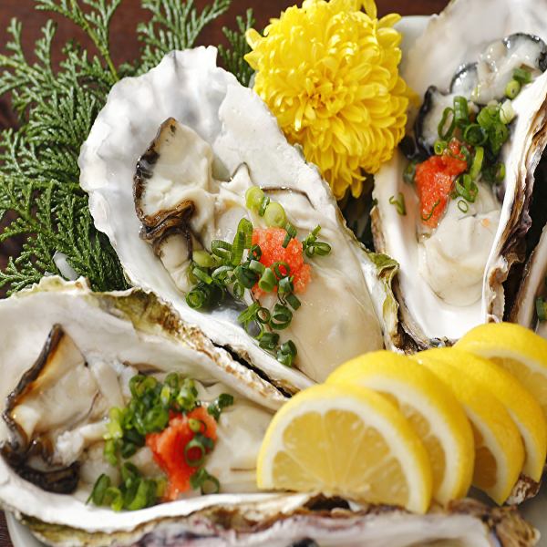 身が引き締まったぷりっぷりの『生牡蠣』!!限定の食べ放題プランもございます！※行っていない期間あり