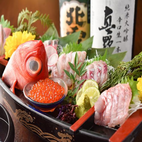 豪華鮮魚五点大漁盛り
