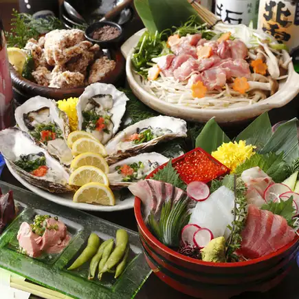 新潟の食材にこだわった【佐渡島産直コース】お料理7品・2.5時間飲み放題付き