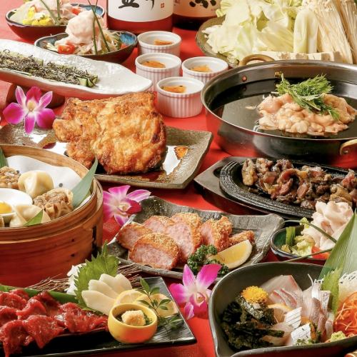 Recommended for parties!! Horse sashimi and fish sashimi!! Our specialty grilled thighs and a choice of hot pots are included in the standard "Special Selection Course"! 2 hours of all-you-can-drink for 5,000 yen