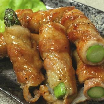 【逸品】　アスパラ豚巻き