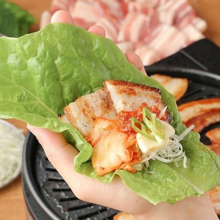 Very popular Samgyeopsal♪ All-you-can-eat for 1,408 yen! All-you-can-drink for 800 yen