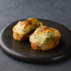 Two grilled shrimp bruschetta
