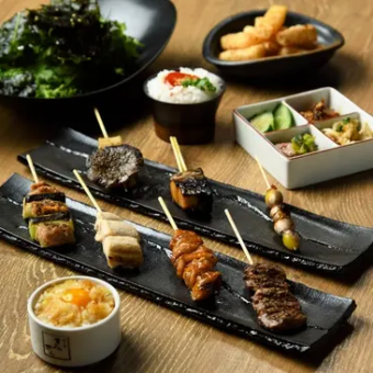 当店一押し!拘りの焼鳥7種を堪能できるお料理15品2時間飲み放題付「鳥」コース 6500円→6000円