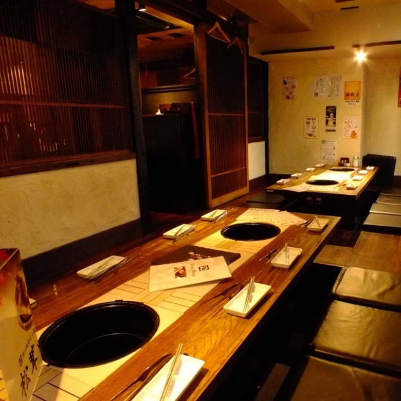 Enjoy a yakiniku banquet at a comfortable sunken kotatsu;