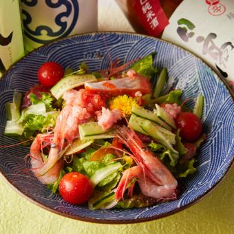 色彩缤纷的海鲜沙拉