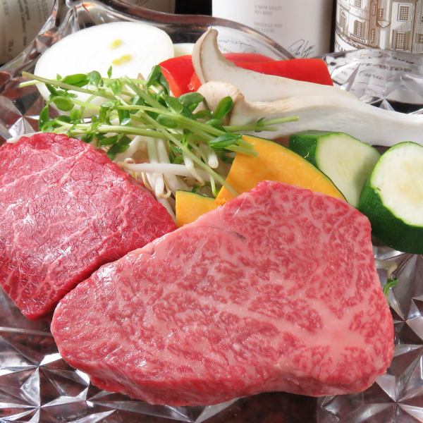 品嚐並比較最高級的神戶牛紅肉和雪花肉♪全9道菜品套餐11,950日元（含稅）