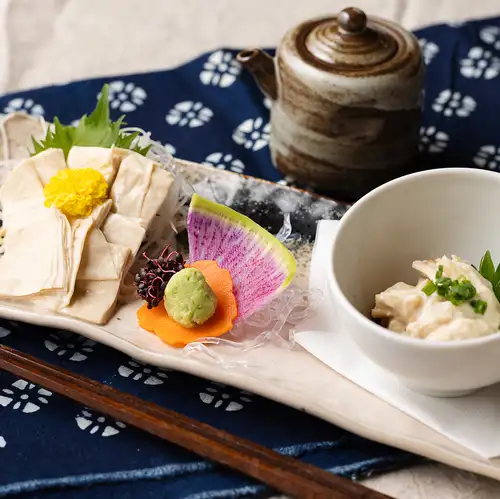 Fresh yuba sashimi