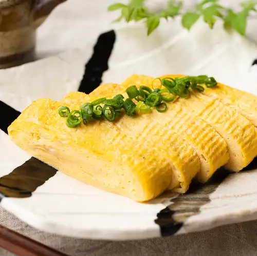 Tofu skin dashi rolled omelet