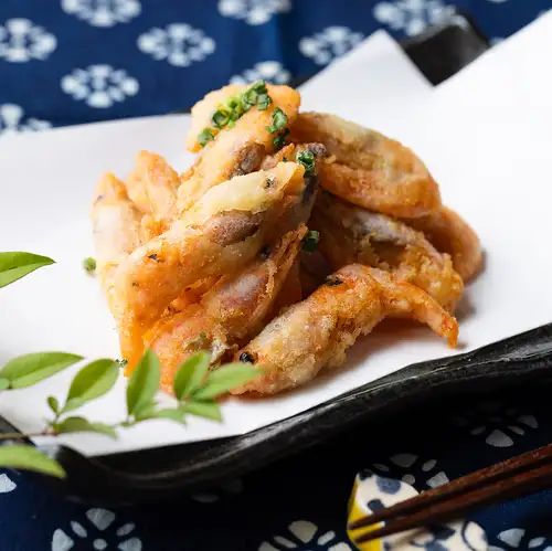 Deep-fried sweet shrimp with yuzu salt flavor