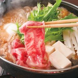 A5黒毛和牛サーロインのすき焼き