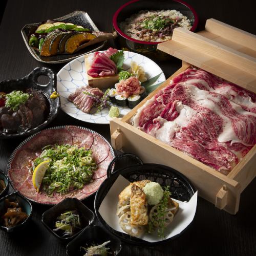 【음식회, 연회】흑모 일본소의 스테이크나 검은 머리 일본소의 고기 초밥 등 2.5시간 음료 무제한 코스 5,000엔~♪