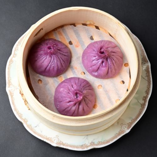Perilla/purple sweet potato xiao long bao