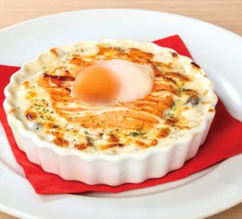 サーモンとほうれん草のクリームドリア