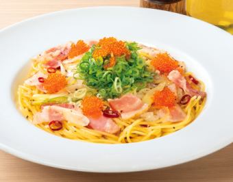 熟成ベーコンのねぎのペペロンチーノ