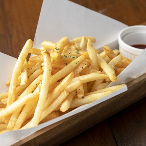 French fries fried in homemade chicken oil