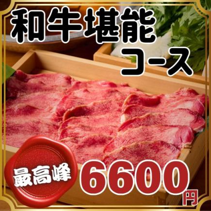 【3時間飲み放題付】『茹でタン、しゃぶ牛タン、和牛炙りユッケなど和牛堪能コース』6600円