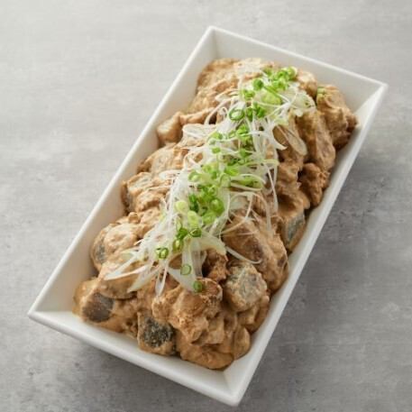 [Liver and konjac with mustard mayonnaise (COLD)]