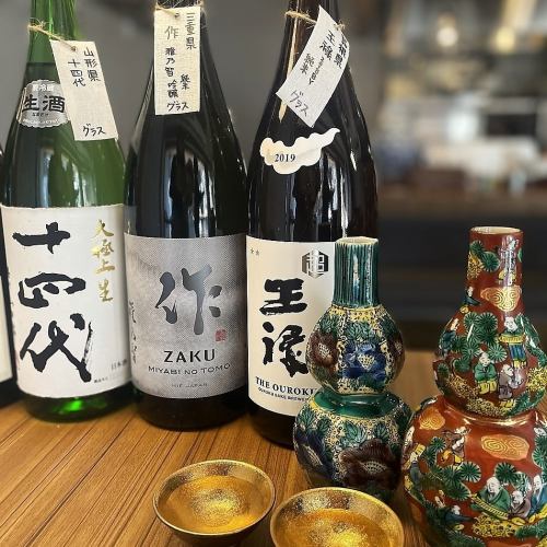 More than 20 types of sake available at all times