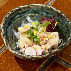 Chicken Skin with Mandarin Orange and Ponzu Sauce