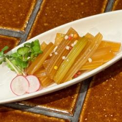 Celery pickled in ponzu sauce