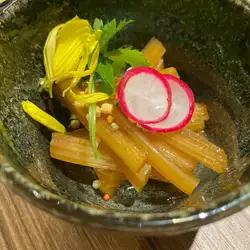 Celery pickled in ponzu sauce