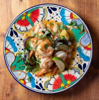 Camarones al Tequila　エビのテキーラ炒め