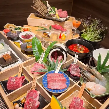 弓張月ゆみはりづき【個室確約】1時間45分飲放題付★和牛焼肉 慶 12000円（税込）個室専用コース